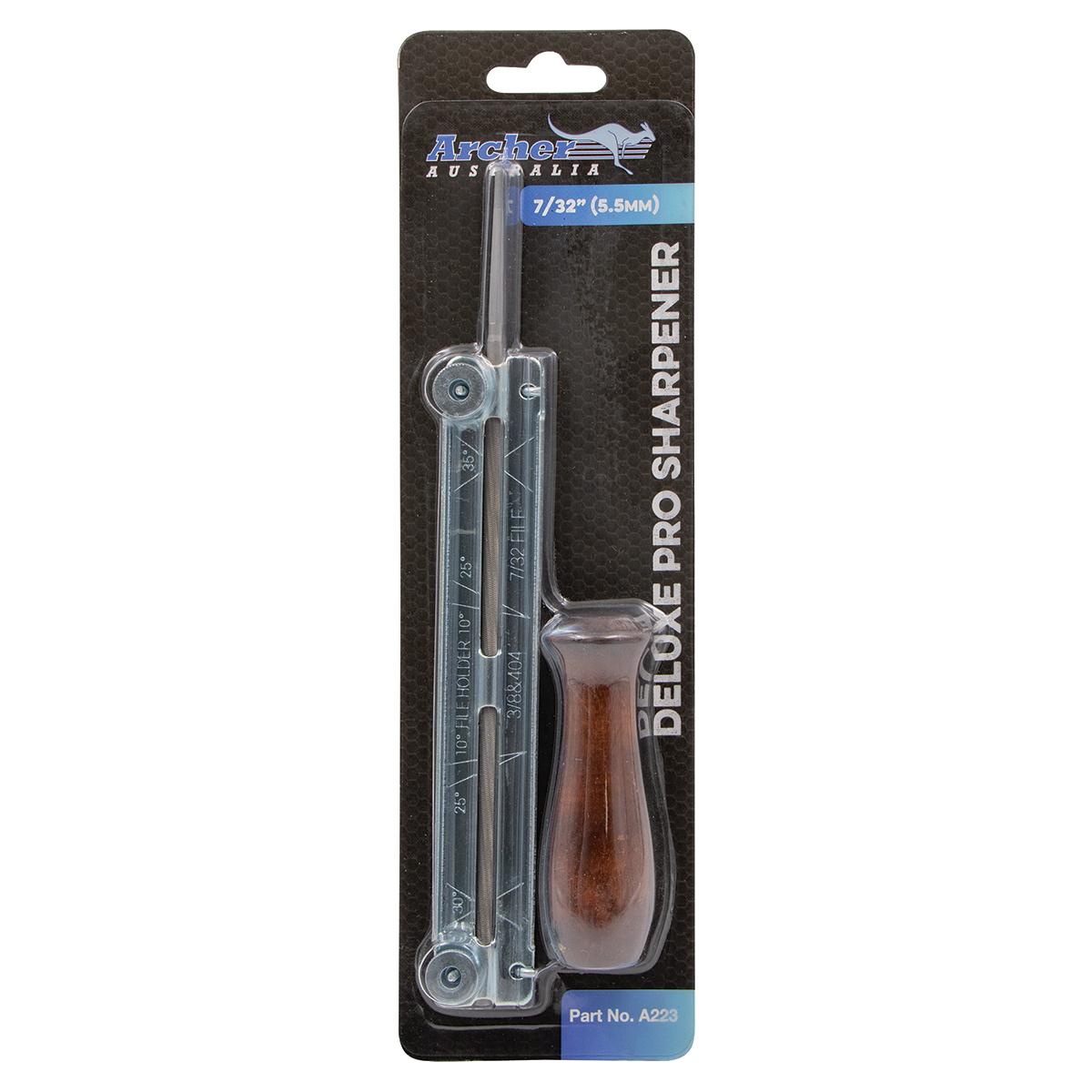 DELUXE PRO SHARPENER 7/32'' 5.5MM WOODEN HANDLE - A223-L by Jakmax