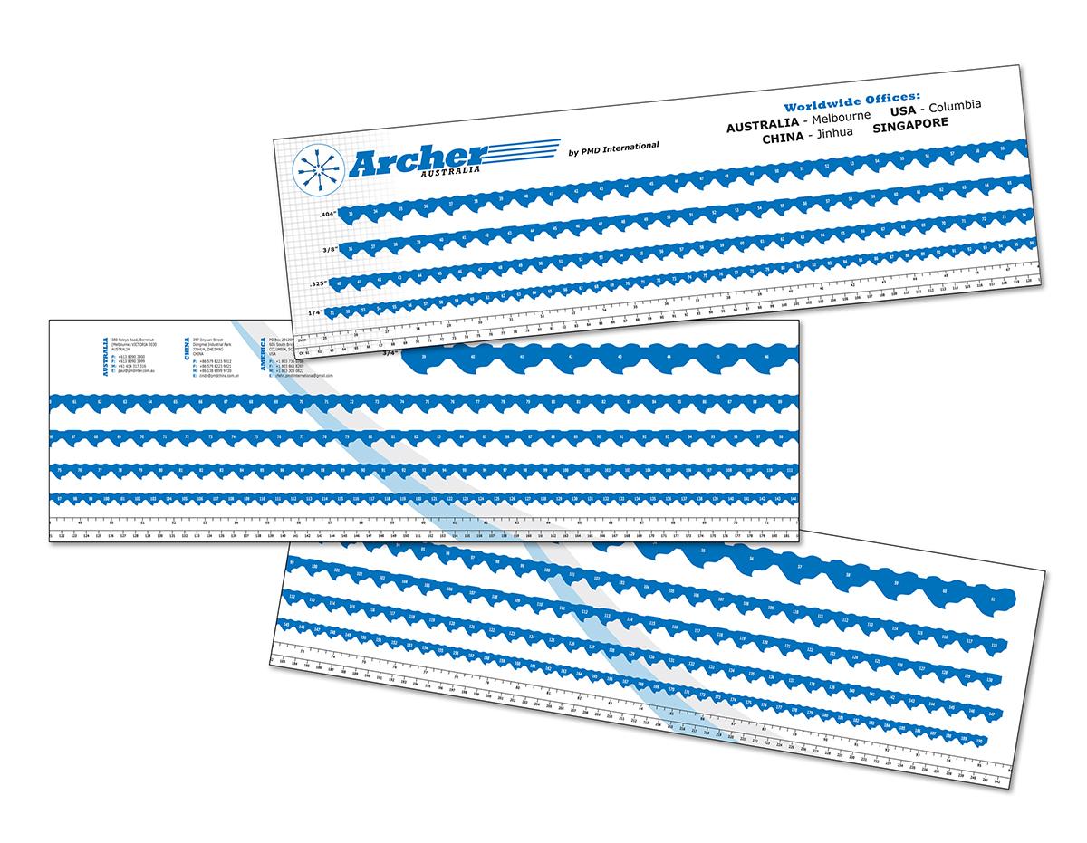 Archer Chain Measuring Chart Sticker - A997 by Jakmax