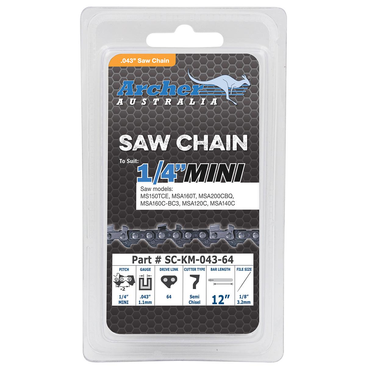 Chain Loop Semi Chisel - 1/4 Mini, .043, 28DL - KM-043-28DL by Jakmax